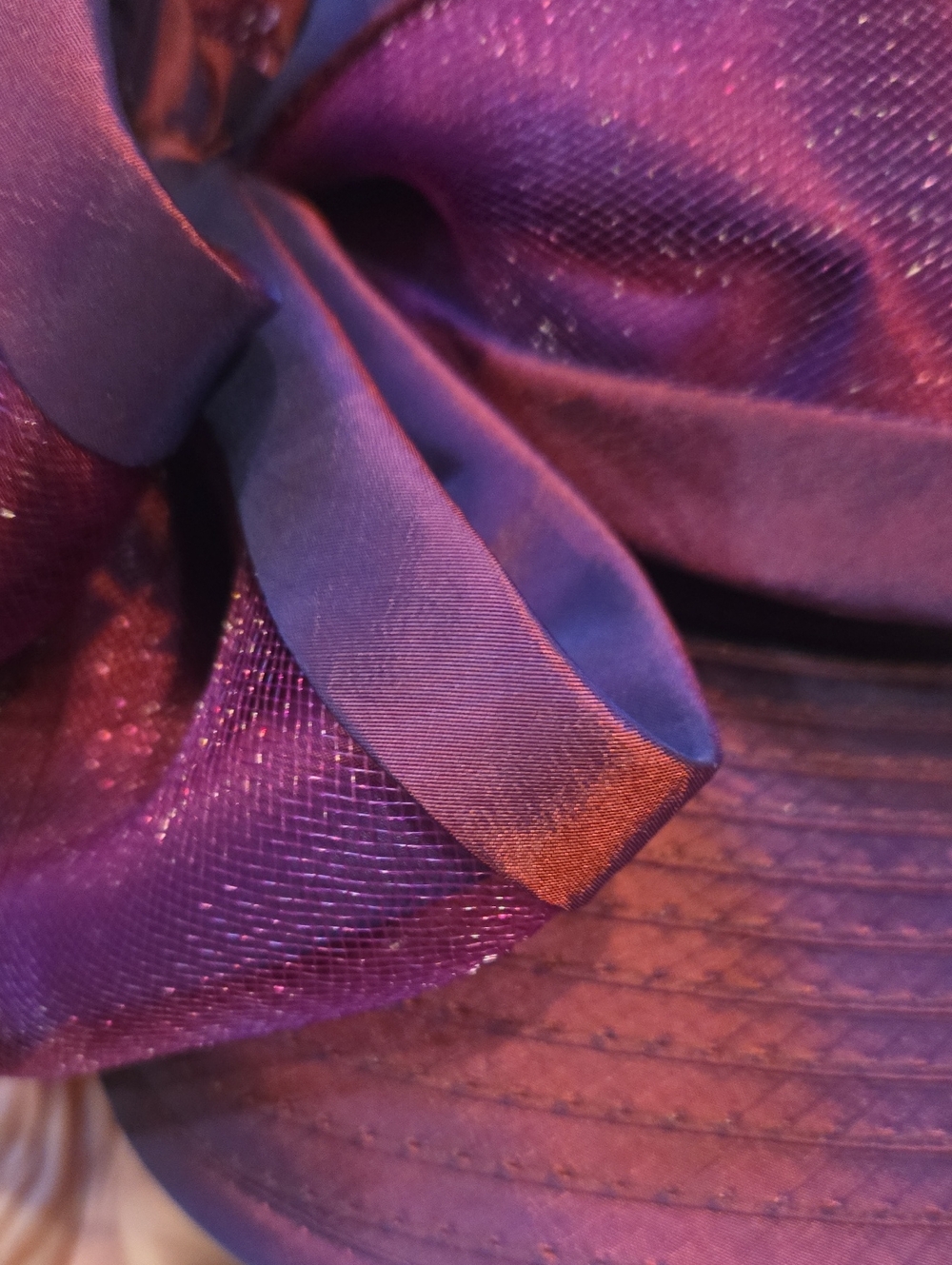 Giovannio New York Purple Iridescent Ribbon/Feather Accent Hat - Picture 5 of 11
